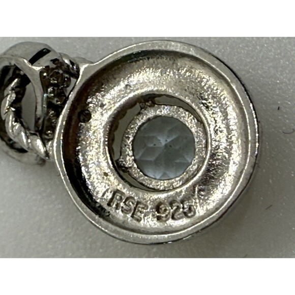 RSE Sterling 925 24K Gold Wash Aquamarine Diamond Dangle Stud Earrings - Picture 4 of 8